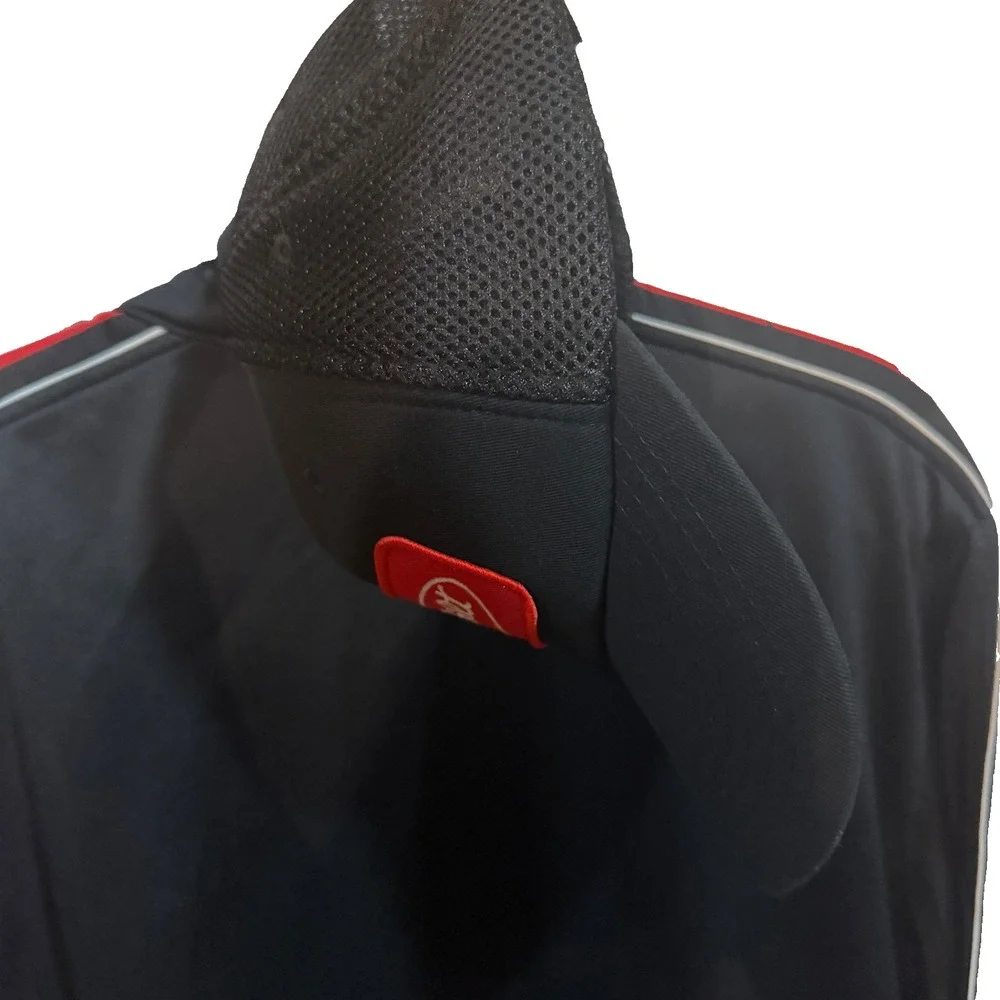 LOT OF 2: Peterbilt Track Jacket & Mesh Trucker Hat Men's XL Black Red‎